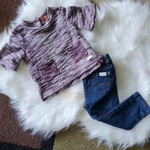 Girl's 7 for all mankind matching set 18m